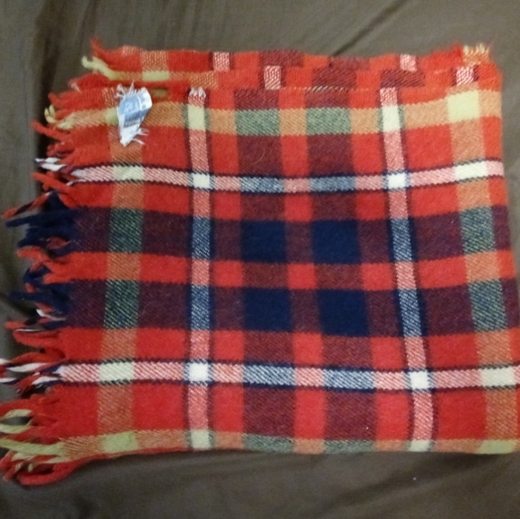 🇺🇸🏤VINTAGE RED PLAID WOOL THROW🏫🍝 - Picture 12 of 12